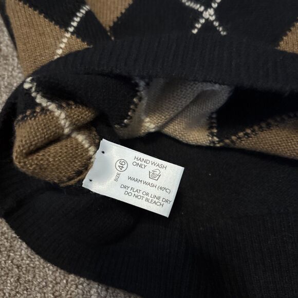 Peter Scott Cashmere Sweater Made in Scotland UMCC Argyle Men's 46 - Montclair - Picture 4 of 9